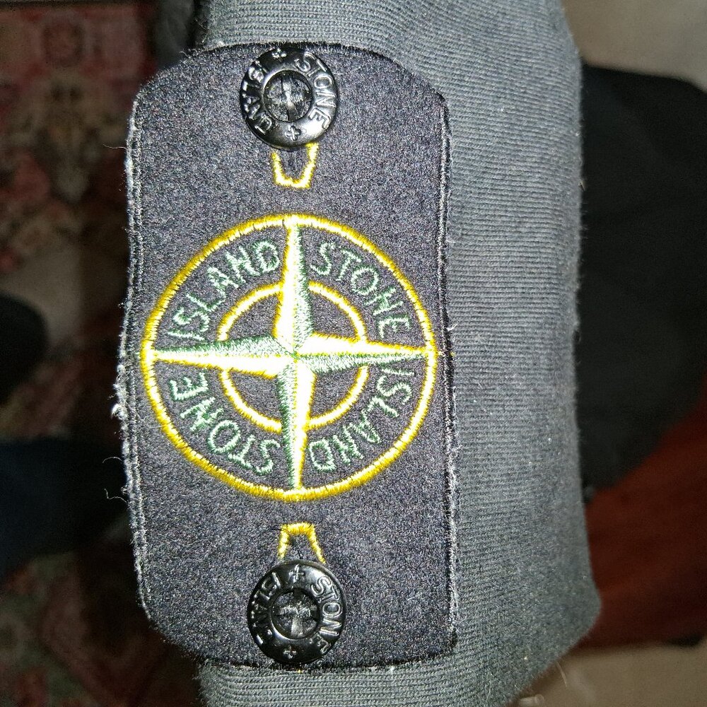 Stone Island Men’s Long Sleeve Cotton Shirt Black Compass Logo Sz 3xl